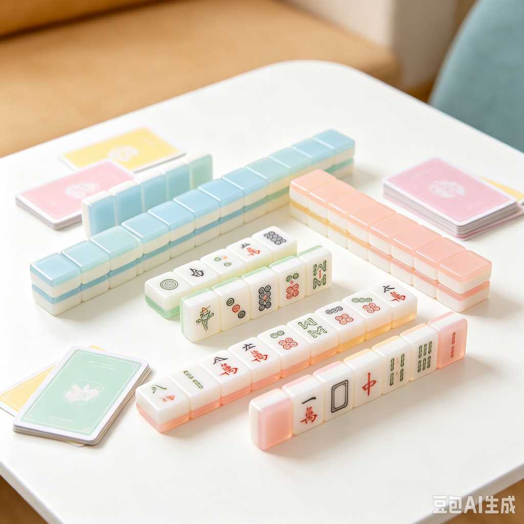 wooden mahjong set